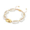 Natürliche Kauri-Muschel | Gold | Cremefarbenes Makramee-Armband